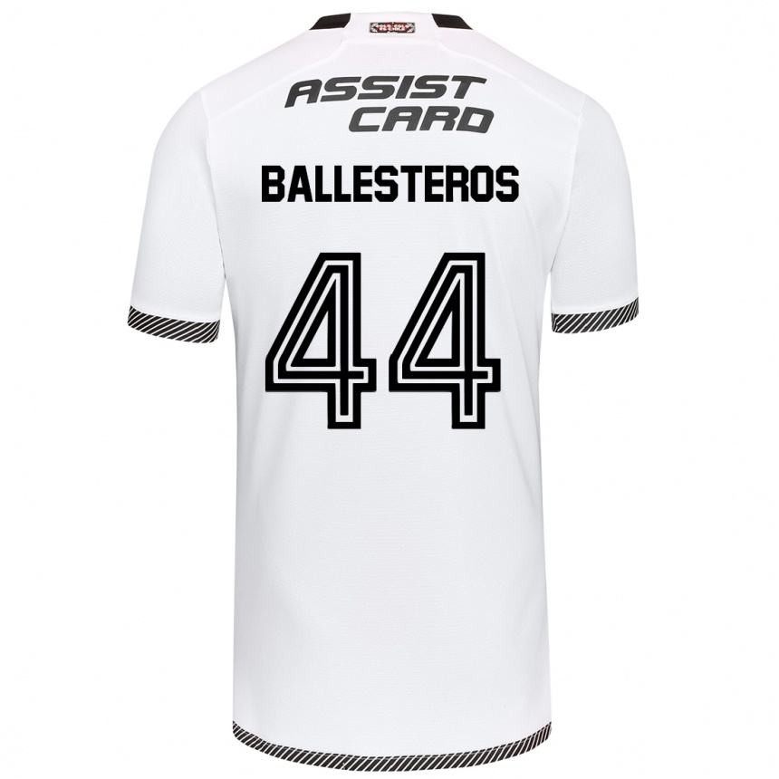 Niño Fútbol Camiseta Martín Ballesteros #44 Blanco Negro 1ª Equipación 2024/25 México