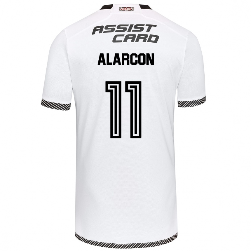 Niño Fútbol Camiseta Antonia Alarcón #11 Blanco Negro 1ª Equipación 2024/25 México