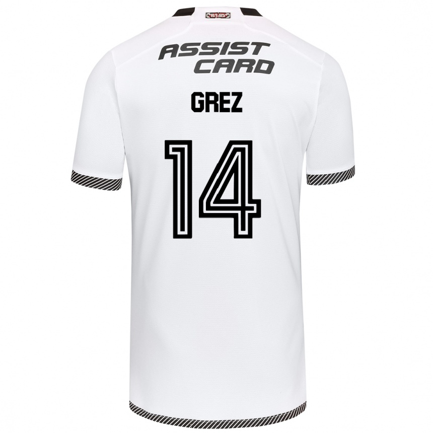 Niño Fútbol Camiseta Javiera Grez #14 Blanco Negro 1ª Equipación 2024/25 México