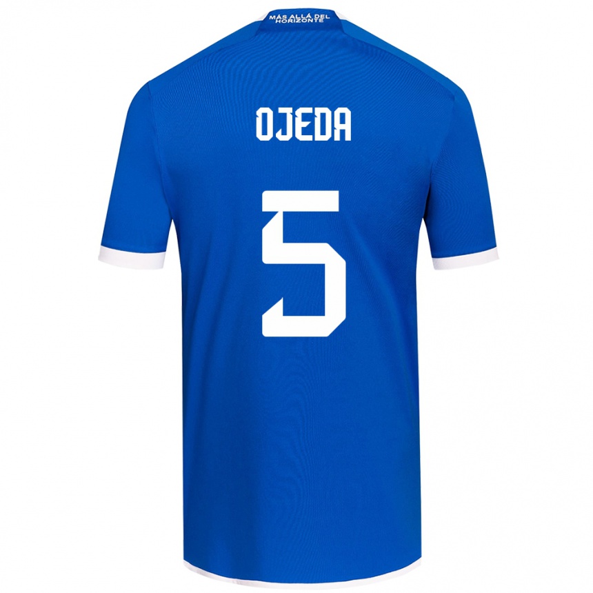 Niño Fútbol Camiseta Emmanuel Ojeda #5 Azul Blanco 1ª Equipación 2024/25 México