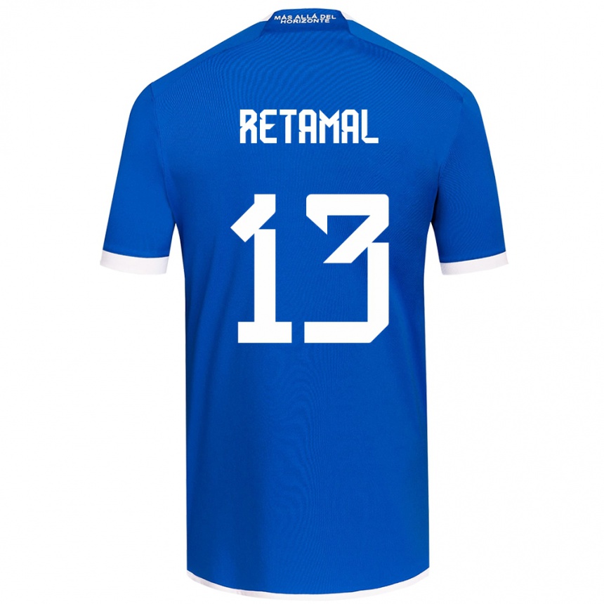 Niño Fútbol Camiseta David Retamal #13 Azul Blanco 1ª Equipación 2024/25 México