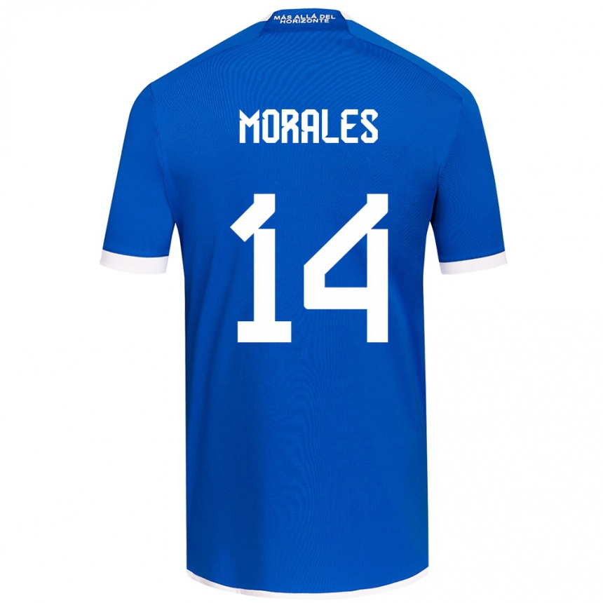 Niño Fútbol Camiseta Marcelo Morales #14 Azul Blanco 1ª Equipación 2024/25 México