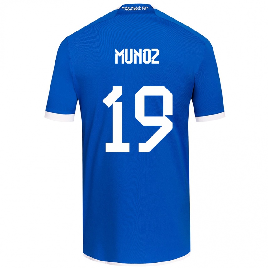 Niño Fútbol Camiseta Cristóbal Muñoz #19 Azul Blanco 1ª Equipación 2024/25 México