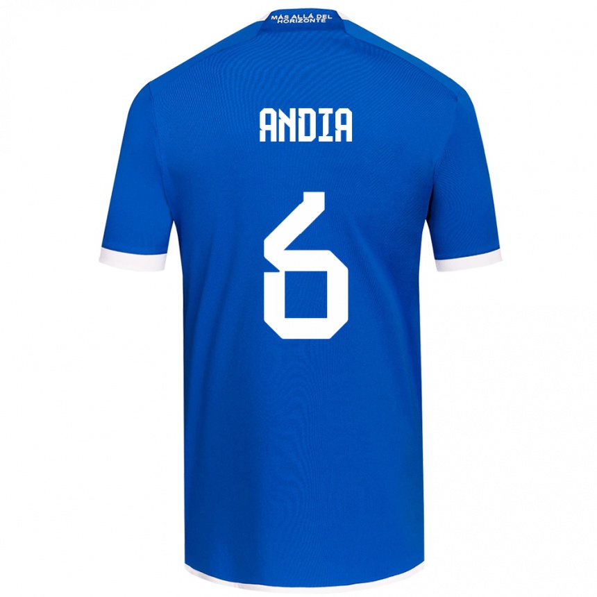 Niño Fútbol Camiseta Yonathan Andía #6 Azul Blanco 1ª Equipación 2024/25 México