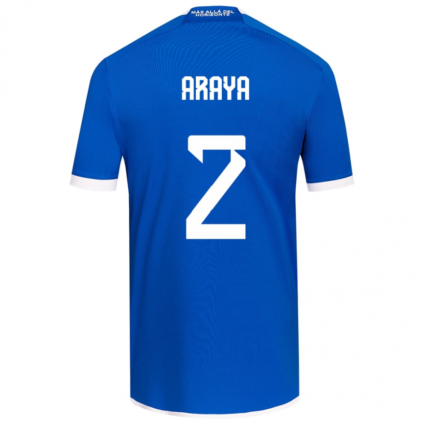 Niño Fútbol Camiseta Fernanda Araya #2 Azul Blanco 1ª Equipación 2024/25 México