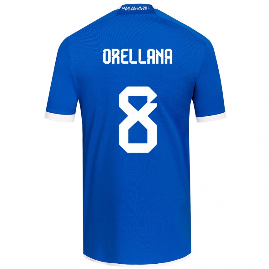 Niño Fútbol Camiseta Denisse Orellana #8 Azul Blanco 1ª Equipación 2024/25 México