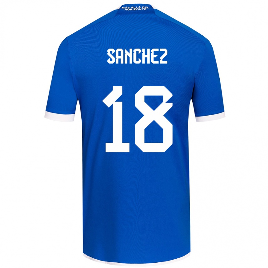 Niño Fútbol Camiseta Bárbara Sánchez #18 Azul Blanco 1ª Equipación 2024/25 México