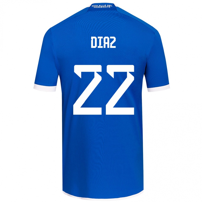 Niño Fútbol Camiseta Valentina Díaz #22 Azul Blanco 1ª Equipación 2024/25 México