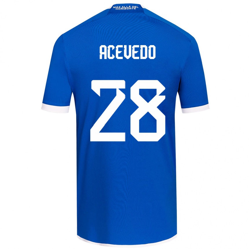 Niño Fútbol Camiseta Florencia Acevedo #28 Azul Blanco 1ª Equipación 2024/25 México