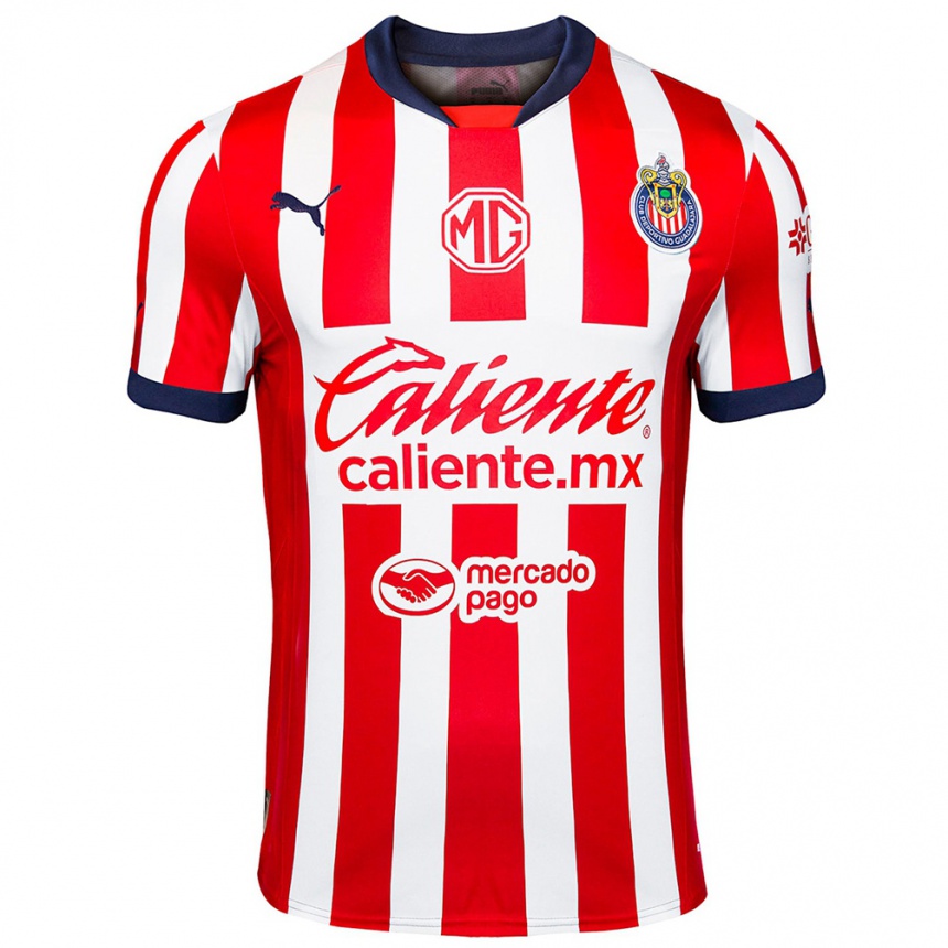 Niño Fútbol Camiseta Alicia Cervantes #24 Rojo Blanco Azul 1ª Equipación 2024/25 México