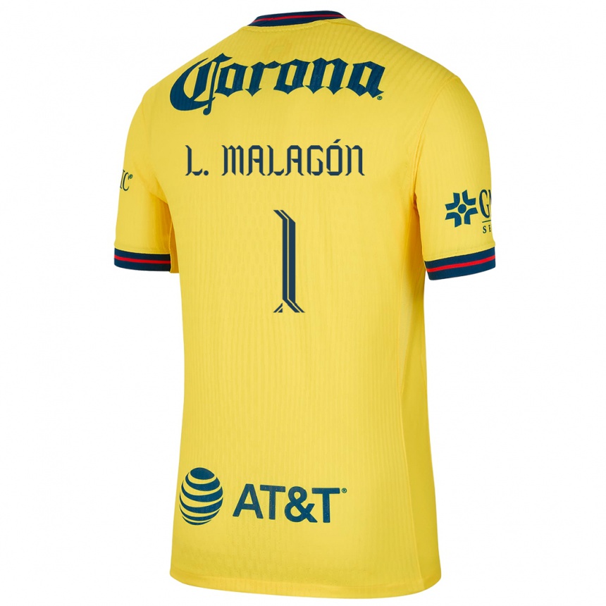 Niño Fútbol Camiseta Luis Malagón #1 Amarillo Azul 1ª Equipación 2024/25 México