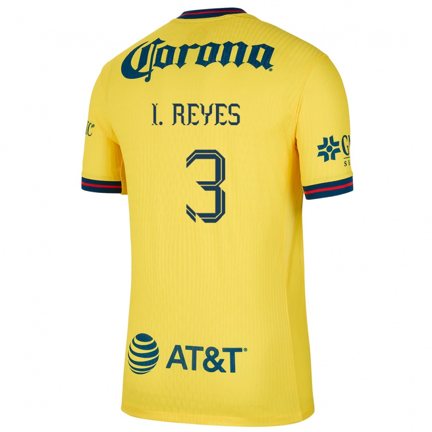 Niño Fútbol Camiseta Israel Reyes #3 Amarillo Azul 1ª Equipación 2024/25 México