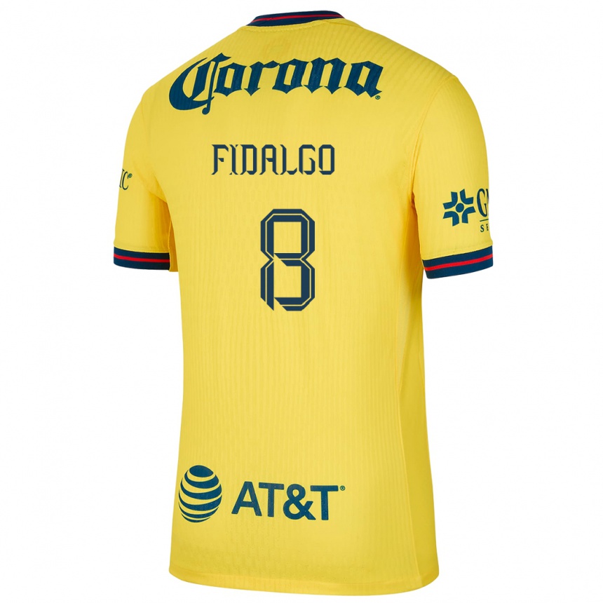 Niño Fútbol Camiseta Álvaro Fidalgo #8 Amarillo Azul 1ª Equipación 2024/25 México