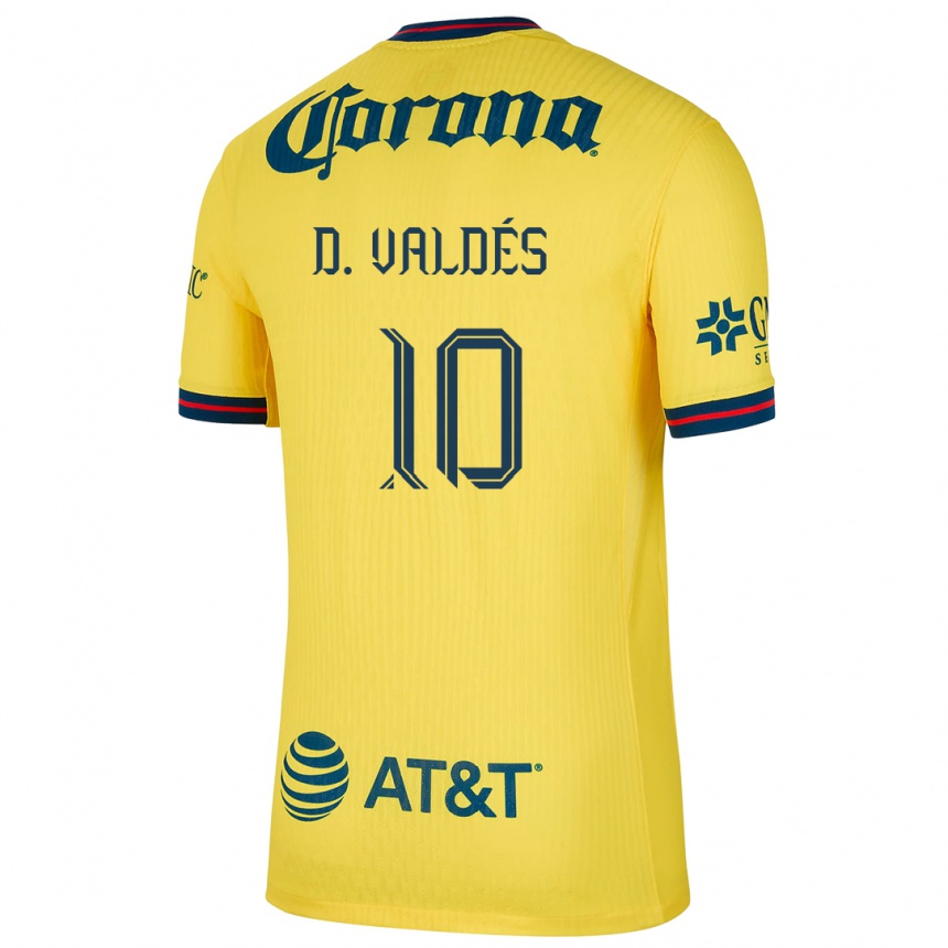 Niño Fútbol Camiseta Diego Valdés #10 Amarillo Azul 1ª Equipación 2024/25 México