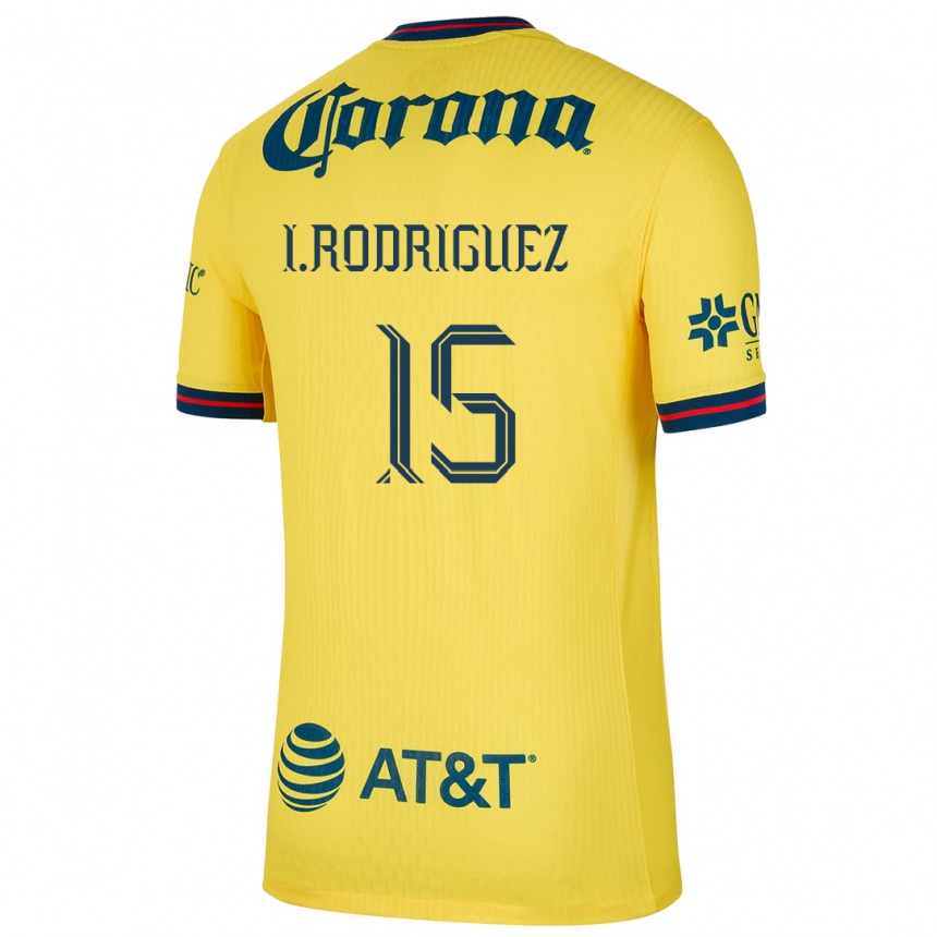 Niño Fútbol Camiseta Iván Rodríguez #15 Amarillo Azul 1ª Equipación 2024/25 México