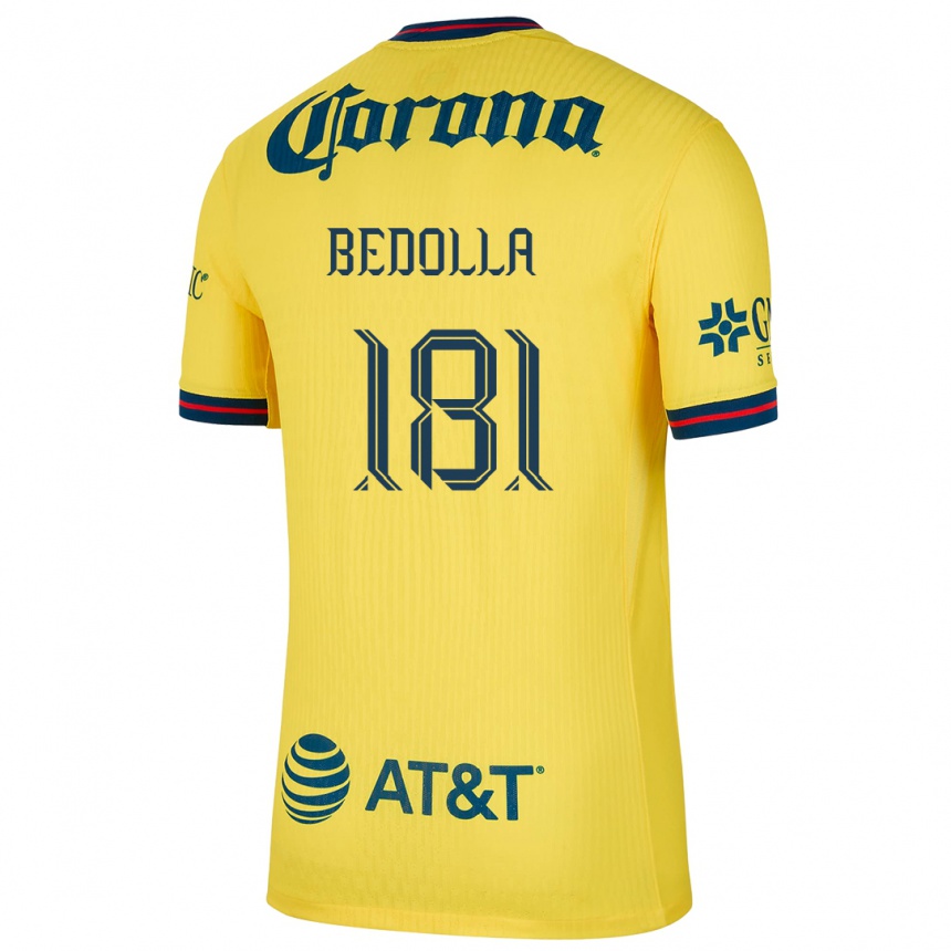 Niño Fútbol Camiseta Paolo Bedolla #181 Amarillo Azul 1ª Equipación 2024/25 México