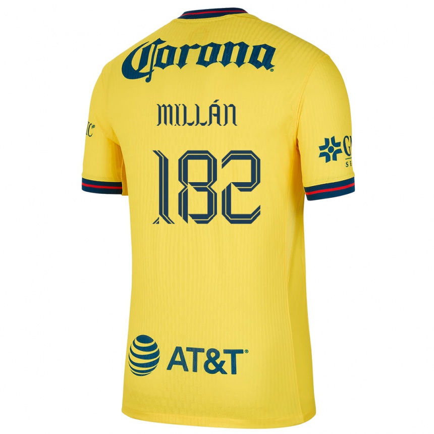 Niño Fútbol Camiseta Daniel Millán #182 Amarillo Azul 1ª Equipación 2024/25 México