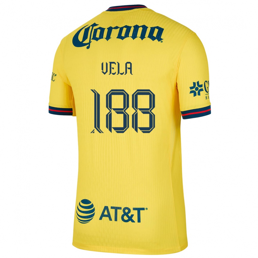 Niño Fútbol Camiseta Christo Vela #188 Amarillo Azul 1ª Equipación 2024/25 México