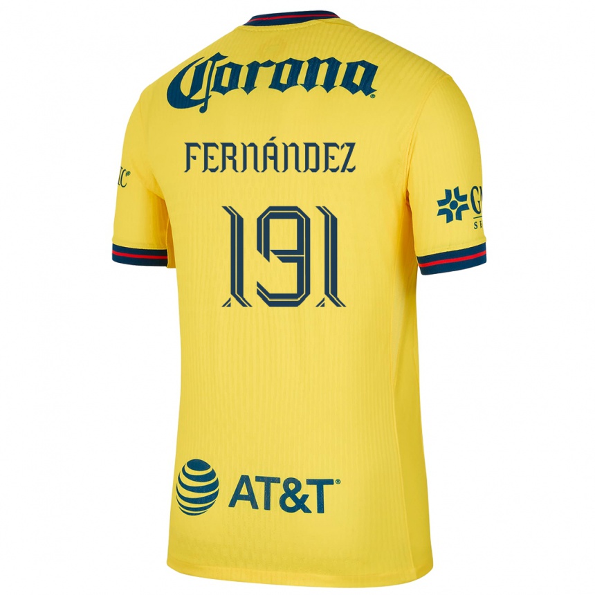 Niño Fútbol Camiseta Adrián Fernández #191 Amarillo Azul 1ª Equipación 2024/25 México