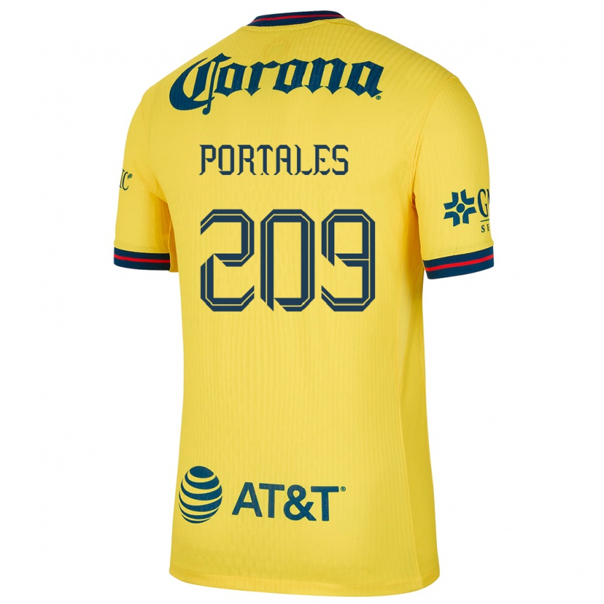 Niño Fútbol Camiseta Walter Portales #209 Amarillo Azul 1ª Equipación 2024/25 México