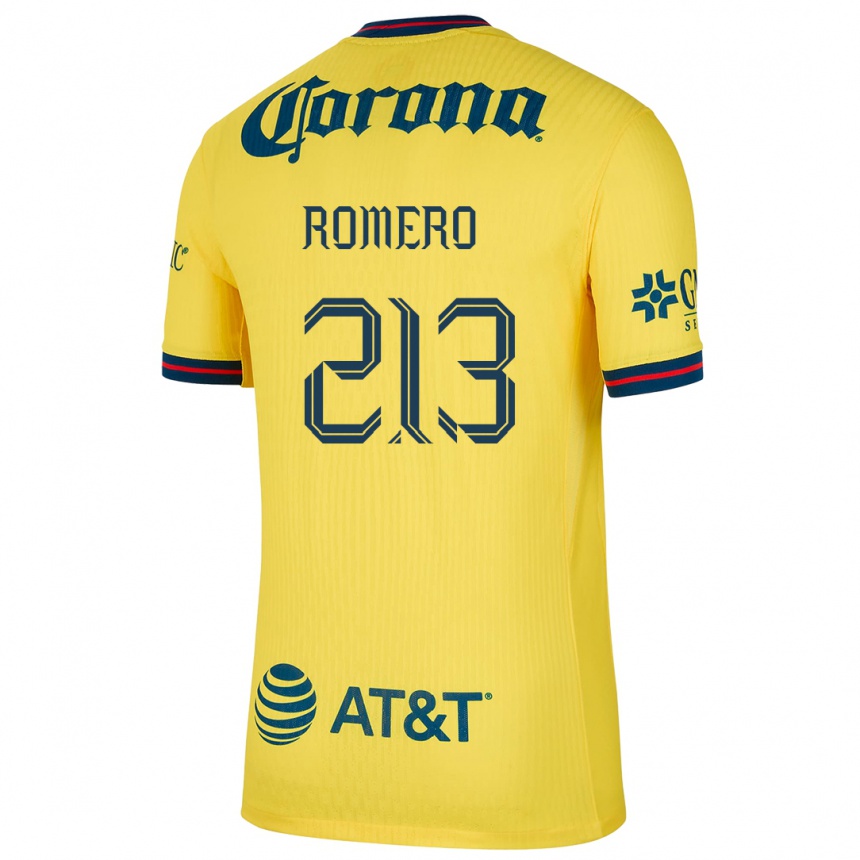 Niño Fútbol Camiseta Axel Romero #213 Amarillo Azul 1ª Equipación 2024/25 México