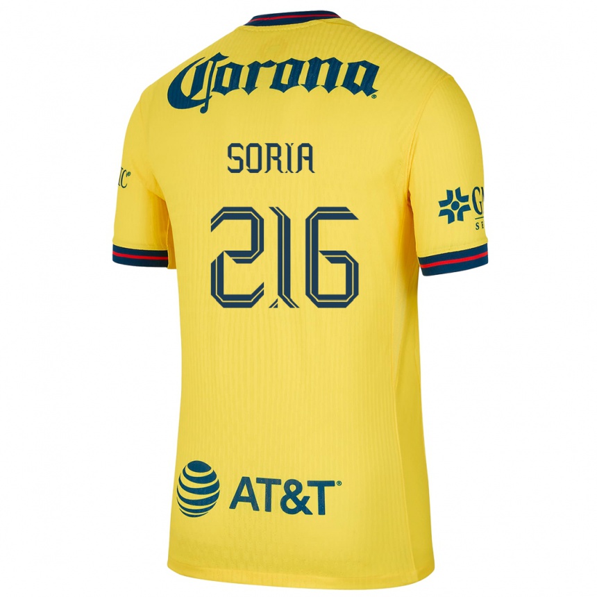 Niño Fútbol Camiseta Emiliano Soria #216 Amarillo Azul 1ª Equipación 2024/25 México