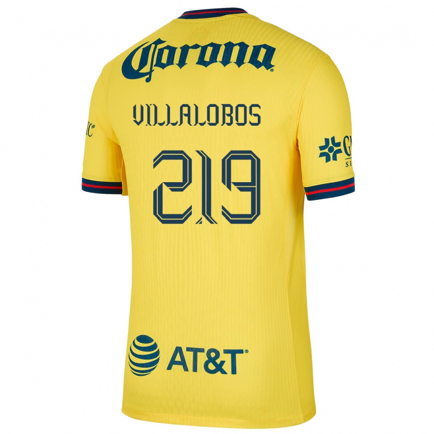 Niño Fútbol Camiseta Patricio Villalobos #219 Amarillo Azul 1ª Equipación 2024/25 México