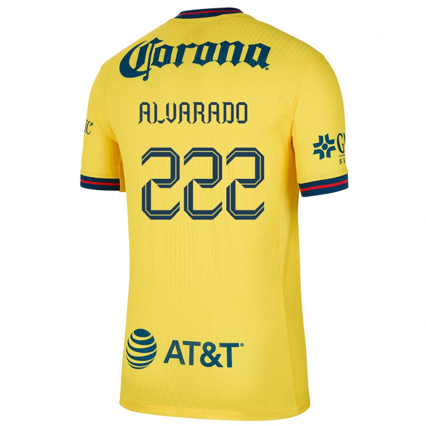 Niño Fútbol Camiseta Daniel Alvarado #222 Amarillo Azul 1ª Equipación 2024/25 México