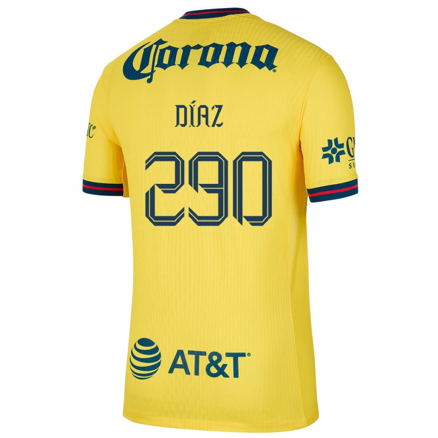 Niño Fútbol Camiseta Julio Díaz #290 Amarillo Azul 1ª Equipación 2024/25 México