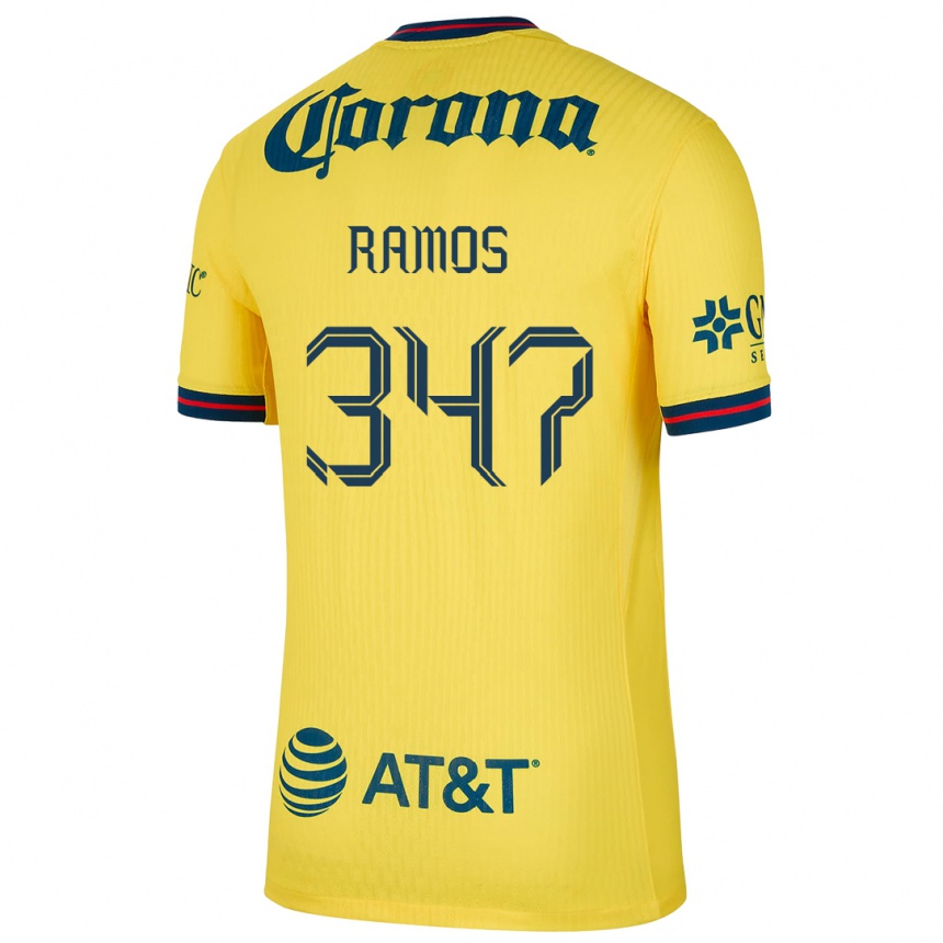 Niño Fútbol Camiseta Luis Ramos #347 Amarillo Azul 1ª Equipación 2024/25 México