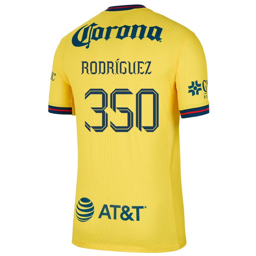 Niño Fútbol Camiseta Ángel Rodríguez #350 Amarillo Azul 1ª Equipación 2024/25 México