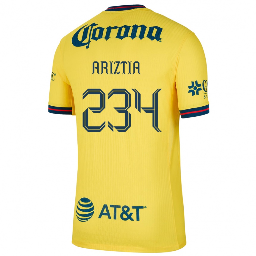 Niño Fútbol Camiseta Íñigo Ariztia #234 Amarillo Azul 1ª Equipación 2024/25 México