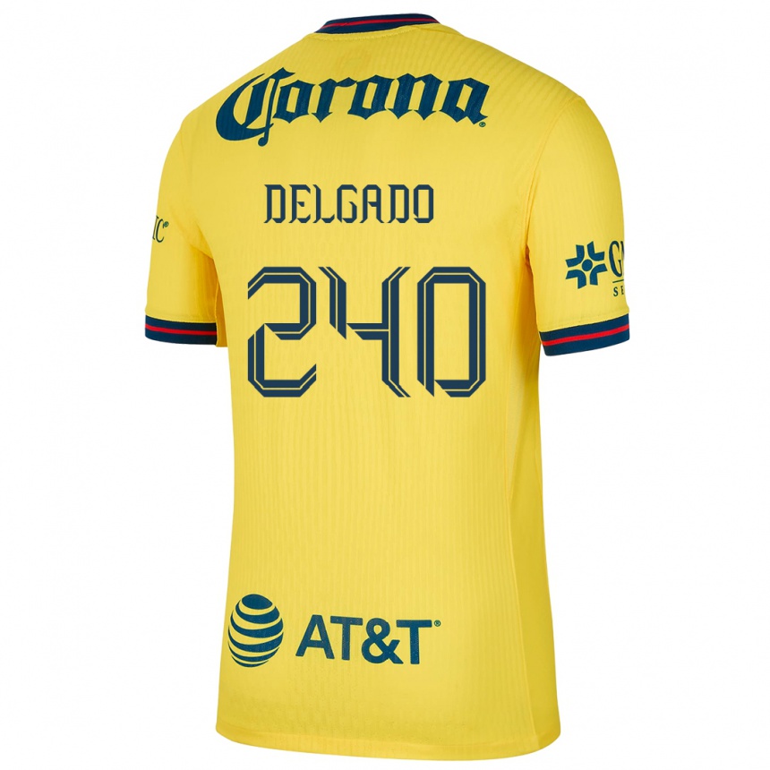 Niño Fútbol Camiseta Gael Delgado #240 Amarillo Azul 1ª Equipación 2024/25 México