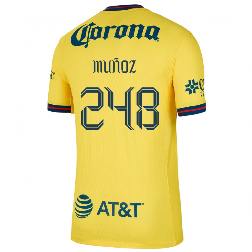 Niño Fútbol Camiseta Diego Muñoz #248 Amarillo Azul 1ª Equipación 2024/25 México