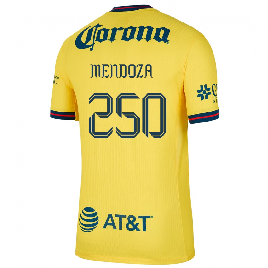 Niño Fútbol Camiseta Luis Mendoza #250 Amarillo Azul 1ª Equipación 2024/25 México