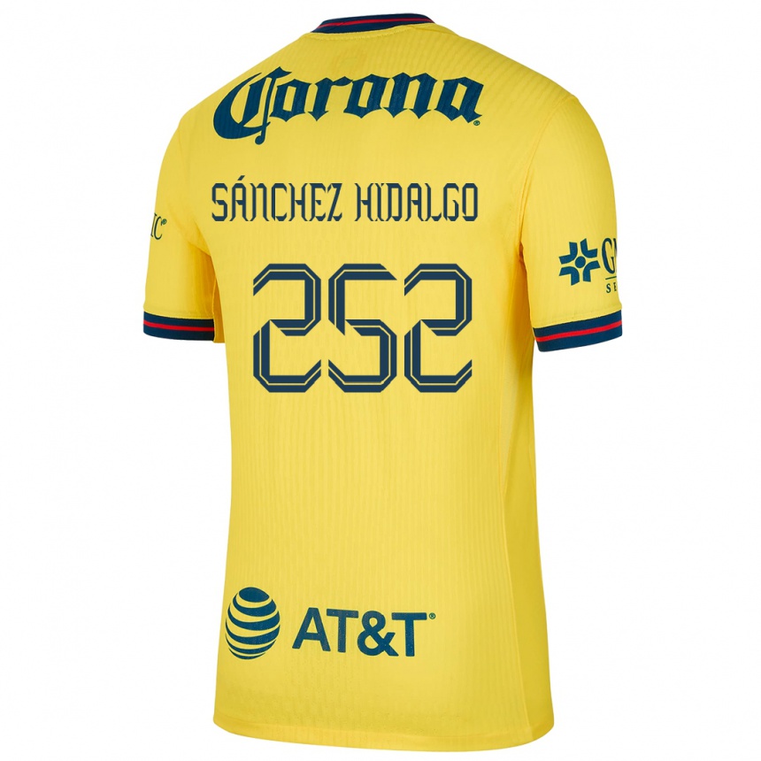 Niño Fútbol Camiseta Horacio Sánchez Hidalgo #252 Amarillo Azul 1ª Equipación 2024/25 México