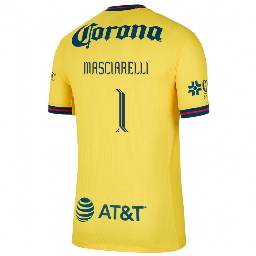 Niño Fútbol Camiseta Renata Masciarelli #1 Amarillo Azul 1ª Equipación 2024/25 México