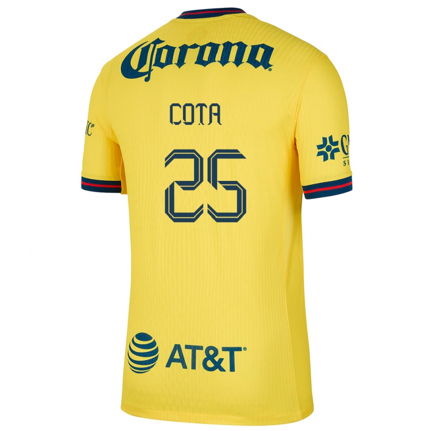 Niño Fútbol Camiseta Renatta Cota #25 Amarillo Azul 1ª Equipación 2024/25 México