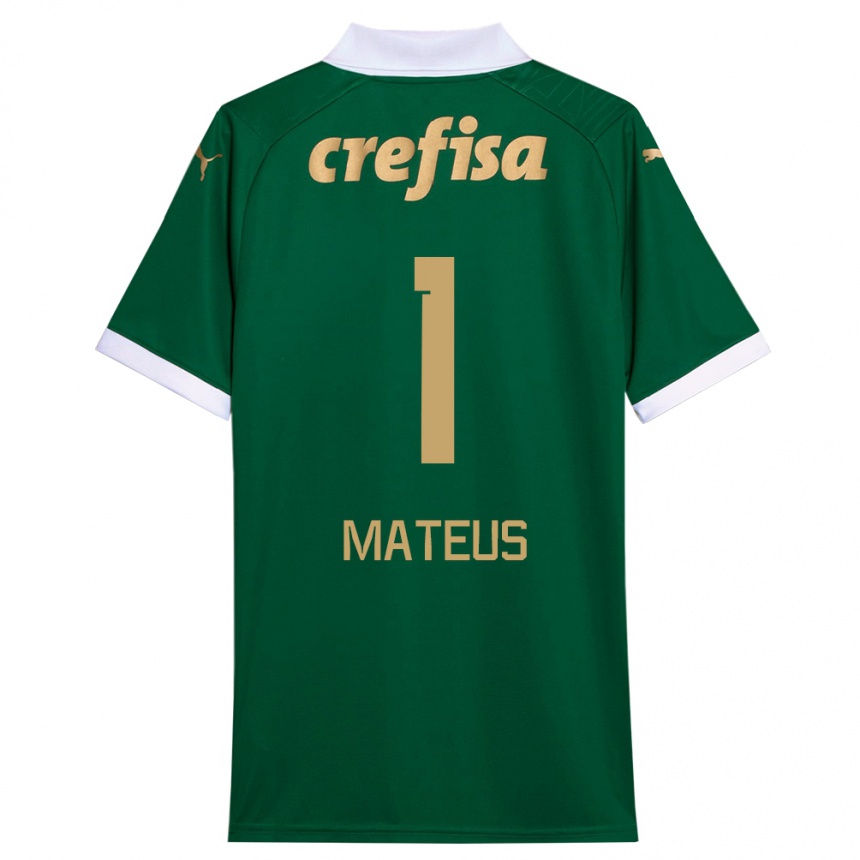 Niño Fútbol Camiseta Mateus #1 Verde Blanco 1ª Equipación 2024/25 México