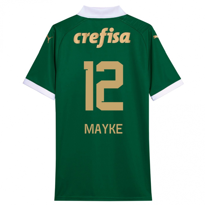 Niño Fútbol Camiseta Mayke #12 Verde Blanco 1ª Equipación 2024/25 México