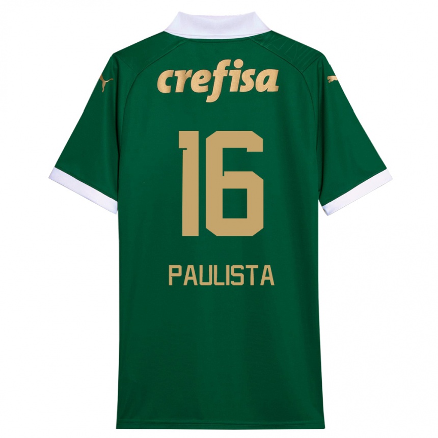 Niño Fútbol Camiseta Caio Paulista #16 Verde Blanco 1ª Equipación 2024/25 México