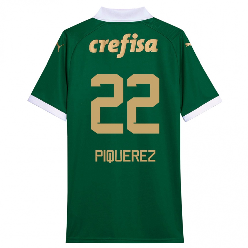 Niño Fútbol Camiseta Joaquín Piquerez #22 Verde Blanco 1ª Equipación 2024/25 México