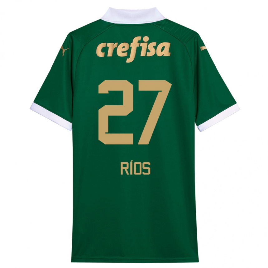 Niño Fútbol Camiseta Richard Ríos #27 Verde Blanco 1ª Equipación 2024/25 México