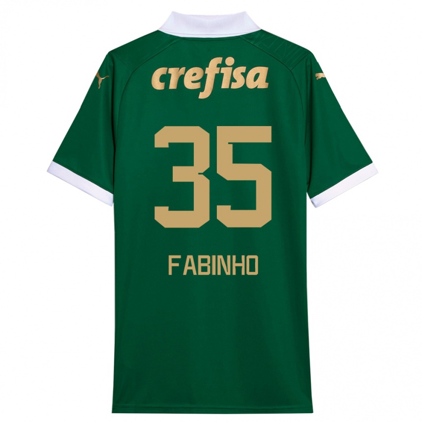 Niño Fútbol Camiseta Fabinho #35 Verde Blanco 1ª Equipación 2024/25 México