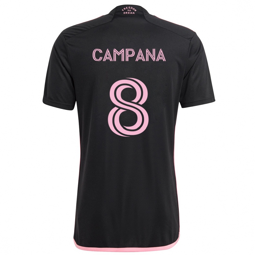 Niño Fútbol Camiseta Leonardo Campana #8 Negro 2ª Equipación 2024/25 México