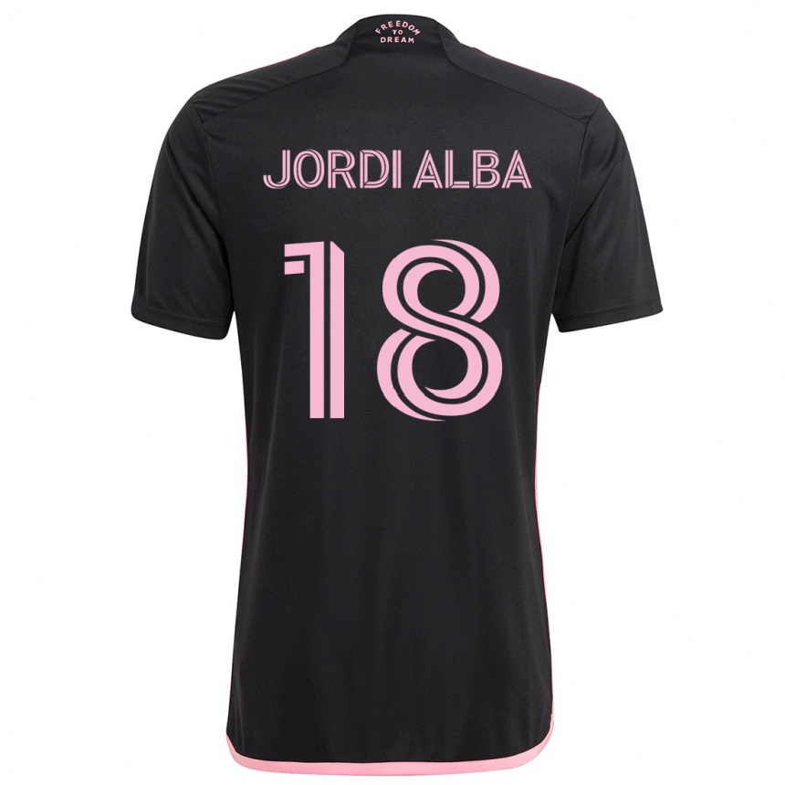 Niño Fútbol Camiseta Jordi Alba #18 Negro 2ª Equipación 2024/25 México