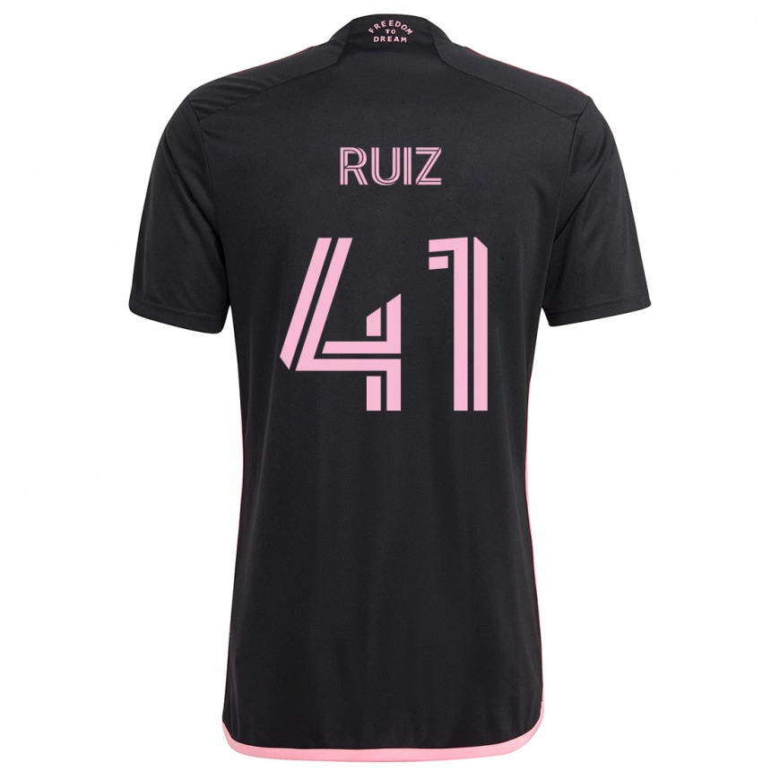 Niño Fútbol Camiseta David Ruíz #41 Negro 2ª Equipación 2024/25 México