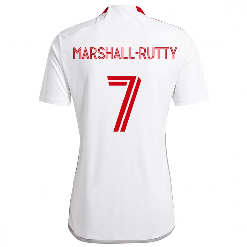 Niño Fútbol Camiseta Jahkeele Marshall-Rutty #7 Blanco Rojo 2ª Equipación 2024/25 México