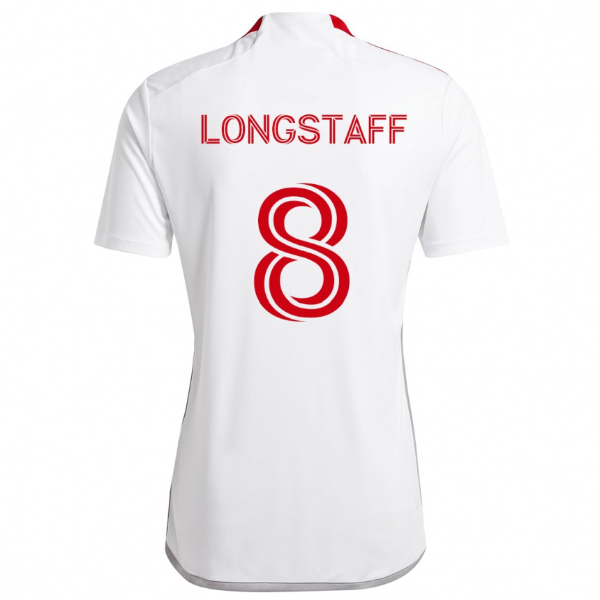 Niño Fútbol Camiseta Matty Longstaff #8 Blanco Rojo 2ª Equipación 2024/25 México