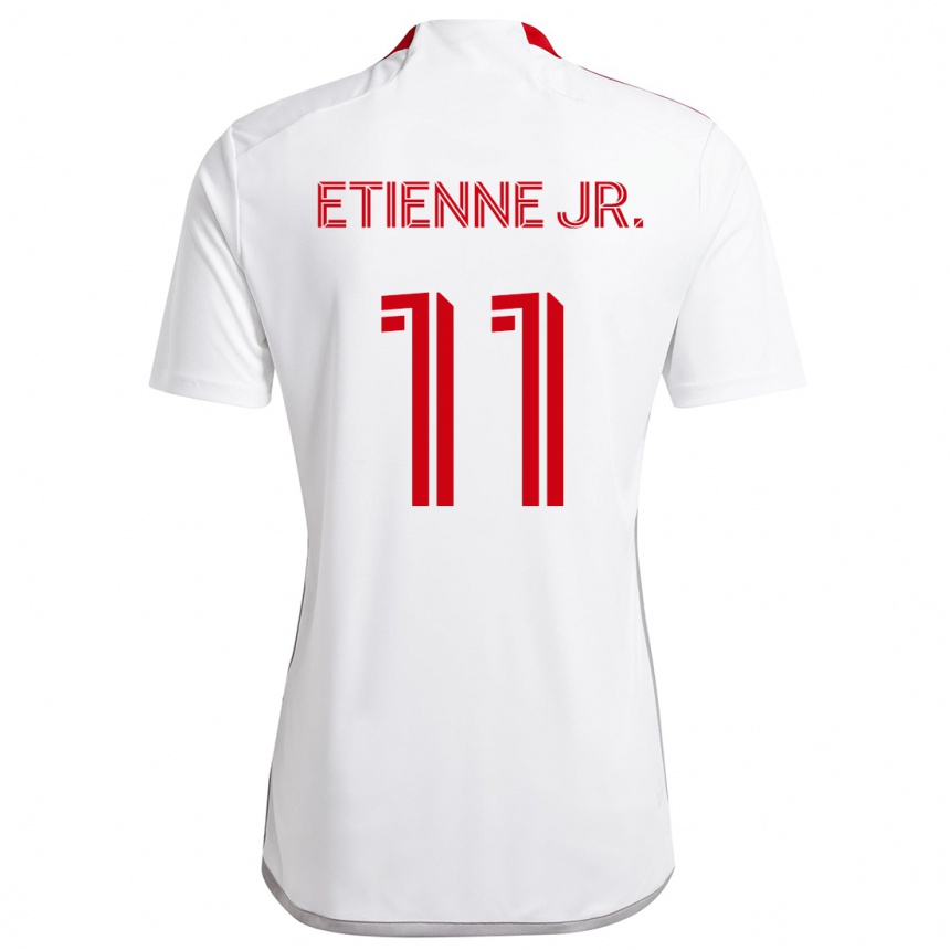 Niño Fútbol Camiseta Derrick Etienne Jr. #11 Blanco Rojo 2ª Equipación 2024/25 México